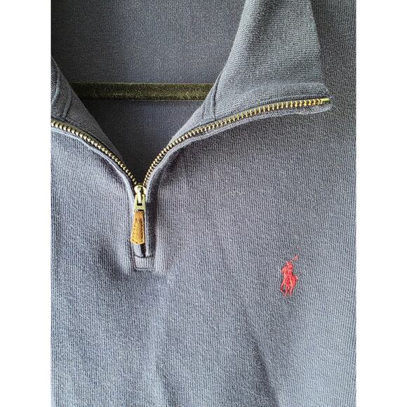Polo Ralph Lauren Estate Rib Quarter Zip Red Logo Pullover Men Size XL - Picture 3 of 5